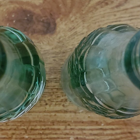 Pair Vintage Green Hobbleskirt Coca Cola Glass Bottles Thick-Good Cond/Very Rare - Picture 5 of 9